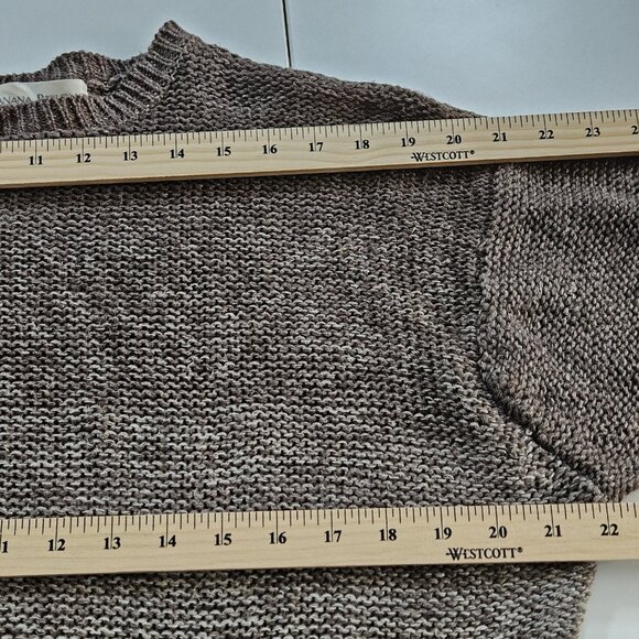 Banana Republic Linen Sweater Mens M Brown Ombre LS Crewneck Sustainable Neutral - Picture 5 of 14